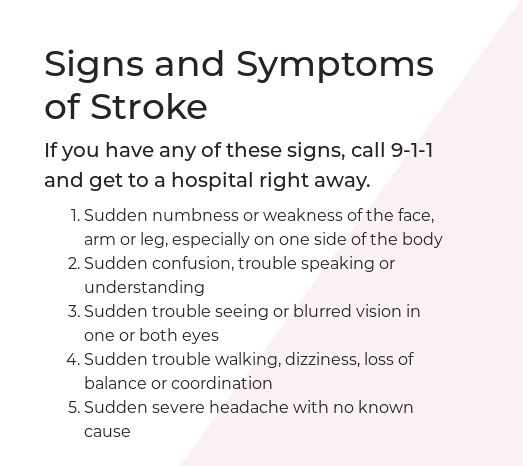 February American Heart Month signs of a stroke
