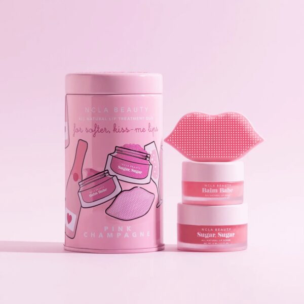 NCLA Beauty Pink Champagne Lip Care Set + Lip Scrubber