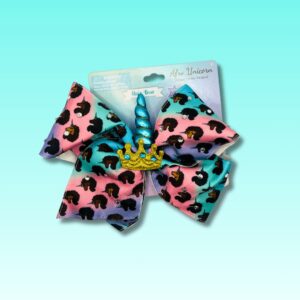 afro unicorn light up bow