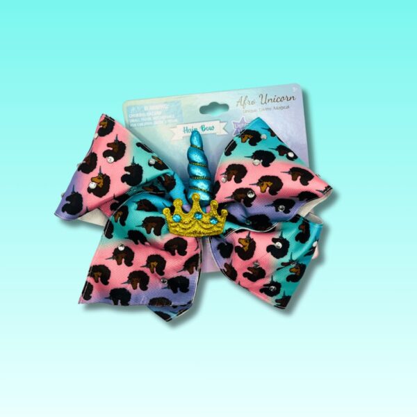 afro unicorn light up bow
